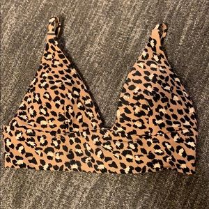 Aerie Leopard print Triangle bikini top